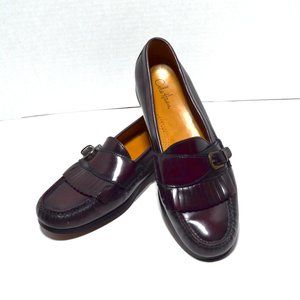 Cole Haan Leather Loafers Mens 11D Kiltie Monk Strap Brown Dress Shoes Moc Toe